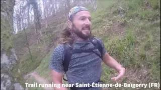 Trail running near Saint-&Eacute;tienne-de-Ba&iuml;gorry, France
