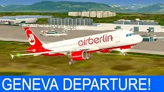 Aerofly 2 Flight Simulator | Air Berlin A320 - Beautiful Departure From Geneva [Stunning Graphics]