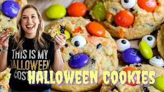 Easy Halloween Cookies (M&M Pudding Cookies)