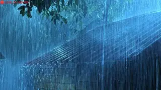 Beat Insomnia in 3 Minutes with Heavy Rain and Steady Thunder Sounds Rattled the Farmhouse at Night😴