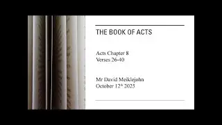 Sunday Worship 12th October 2025 with Mr David Meiklejohn