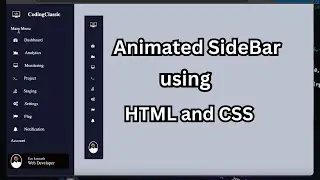 How to create Animated SideBar using html, css
