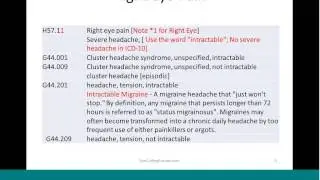 EyeCodingForum ICD-10 Coding Scenario 5 Excerpt - Right Eye Pain