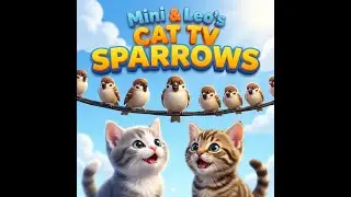 🐦 Cat TV Birds Series #1 - Sparrows on a Wire (Daylight Mode) | 10min