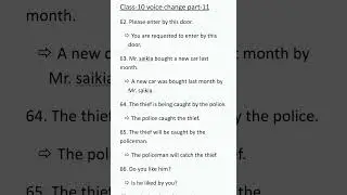 change the voice of the sentence || class-10 question bank voice change part-11 #english #grammar