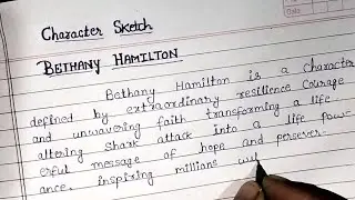 Character Sketch of Bethany Hamilton | Class 9 EnglishBethany Hamilton Character Sketch in English |