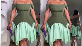 How to cut this off shoulder princess dart gawn with stylish gathers #diy #fashion #beginnermethod