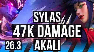 SYLAS vs AKALI (MID) | 47K damage | KR Master | 26.3