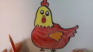 How To Draw A Cute Little Red Hen/Art For Kids/Facts About Hens/Chickens/Roosters/Farm/Eggs/
