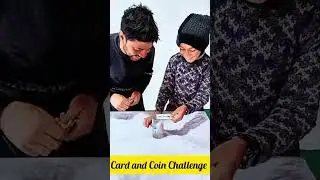 Card and Coin Challenge with little kids #youtubeshorts #youtubeshorts #funny #challengevideo