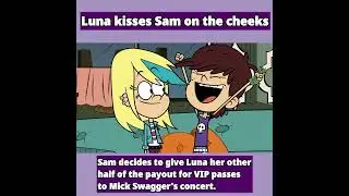 Luna and Sam kissing each other on their cheeks