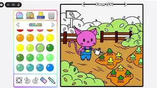 calm music coloring cat