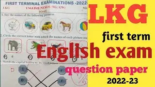 Lkg English exam question paper 2022-23||first term