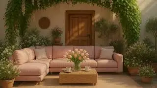 Cozy Courtyard Garden Ambience  Chill Lofi Beats for Relaxation & Study
