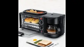 Toaster Coffee Pot Oven Glass Frying Pan OA Pay Set Accessories 3 in 1 Breakfast Maker