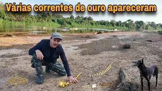 Rio secou e achei vários cordões de ouro! 😱