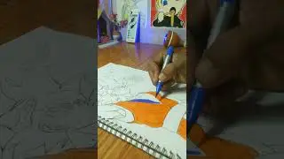 Goku drawing with a fast forward ⏩ #goku #gokudrawing #anemi #shorts #short #yt #art #trending 🎨
