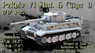 Tiger I Tank (PzKpfw VI Ausf. H) Custom LEGO design build animation.