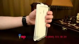 Фирменный оригинальный вертикальный откидной чехол флип для Microsoft Lumia 640 XL белый из качестве