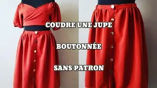 TUTO/DIY: COUDRE UNE JUPE BOUTONNÉE SANS PATRON