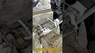 This is the Process of Molding Roof Tiles in a Factory with a Manual Press Tool