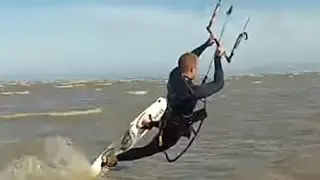 Kitesurfing darkslide, GoPro