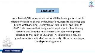 Interview Second Officer Practice | Maritime English