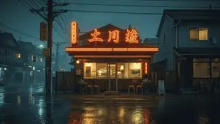 Quiet Japanese Town at Night | Rainy Lofi Beats