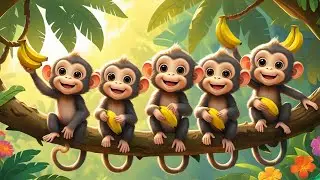 Five Little Cheeky Monkeys 🐒 | Counting Song for Kids | Nursery Rhymes