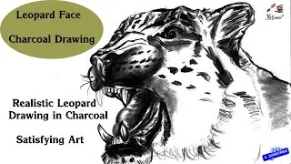 #artforbeginners #Realistic Leopard Drawing in Charcoal | Satisfying Art