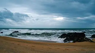 Ocean Sounds for Relaxation & Sleep - Immersive Big Waves in a Quiet, Stormy Sky