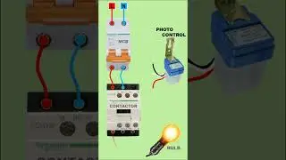 Photocell Sensor and Contactor Circuit #electrical #photocellconnection