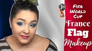 France Flag Inspired Makeup Tutorial -FIFA World Cup- (NoBlandMaskeup)