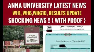 Anna university WH1,WH6,WHG10 results shocking news|proof