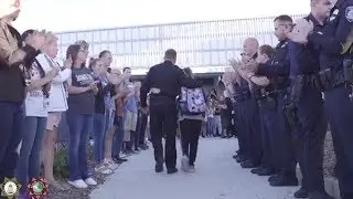 Police Officers Escort Little Sister of Slain Cop Returning to Middle School