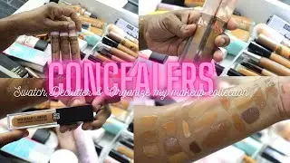 2024 MAKEUP COLLECTION PART 1 - CONCEALERS FOR WOC | SWATCH, ORGANIZE AND DECLUTTER WITH ME
