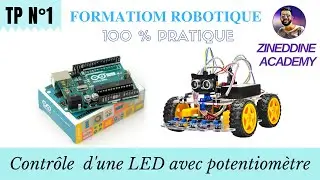Formation Robotique TP N&deg;1 : Contr&ocirc;le l'&eacute;clairage d'une LED avec potentiom&egrave;tre -- fonction map
