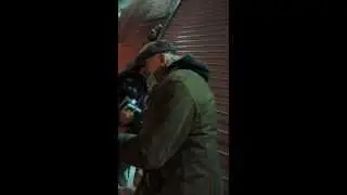 Frank Langella signing autographs