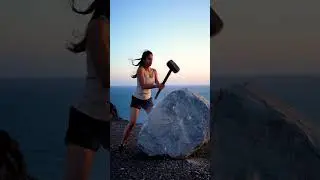 Cliffside ASMR &mdash; cold wind, heavy strike, hollow stone revealed 🌬️🪨