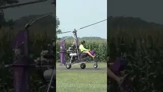 GyroCopter takeoff Mentone Indiana (Gyro Technic)