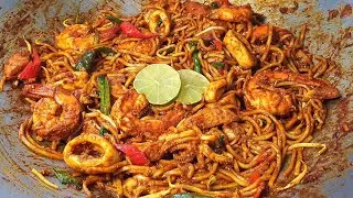 Mee Goreng Seafood, Cara paling Cepat & Sedap | Seafood Noodles Recipe