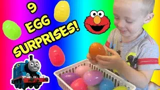 9 Egg Surprises! Thomas and Friends, Frozen, Elmo, Dora, Colors, Corbins Playtime