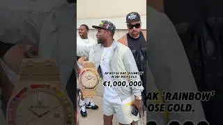 Floyd Mayweather recently was wearing an unique 41mm AP Royal Oak 'Rainbow' in 18k rose gold.