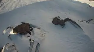 Icy snow and grass path session