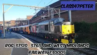 ROG 37510 & 37611 TnT Haul West Midlands Railway 730005, Walsall, 5Q65