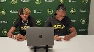 Seattle Storm Jordan Horston Joyner Holmes pre-game vs. Atlanta