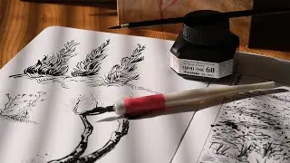 Mark-making for ink drawing practice #2 Van Gogh studies