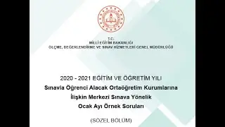 MEB 2021 OCAK &Ouml;RNEK SORU &Ccedil;&Ouml;Z&Uuml;MLERİ 5 SORU