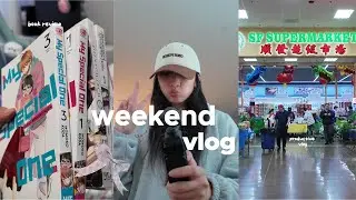 WEEKEND VLOG 🎀 🫧 | cozy & *productive* day, self-care, book reviews, eating out |