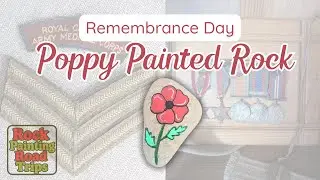 How to Paint a Remembrance Day Poppy Rock | Easy Rock Painting Tutorial for Beginners